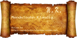 Mendelsohn Klaudia névjegykártya